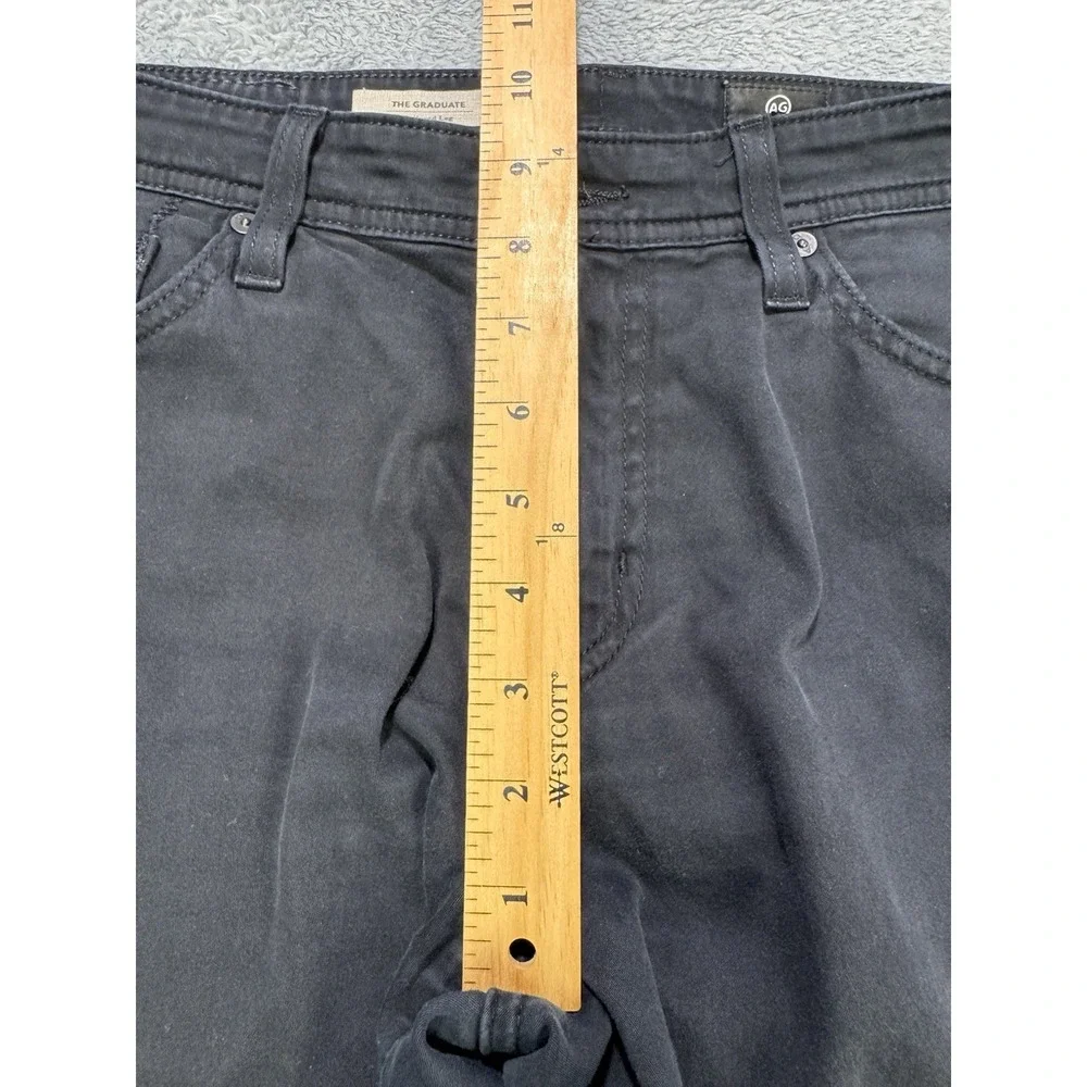 AG Adriano Goldschmied 5‎ Pkt Pants Men 32x32 Black Graduate Sueded Sateen SUD
